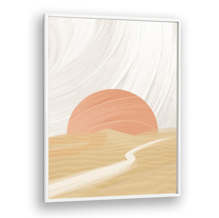 Elegant SARAH, LANDSCAPE PAINTINGS features a tranquil sunset over sandy dunes, perfect for modern decor.
