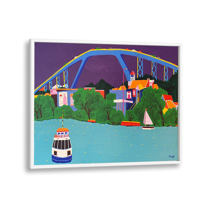 QUEEN JULIANA BRIDGE ,LANDSCAPE ART PRINTS , LANDSCAPE PAINTINGS
