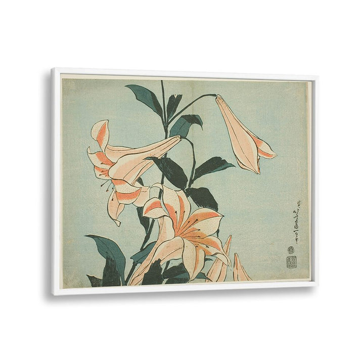 HOKUSAI'S LILIES , VINTAGE PAINTINGS