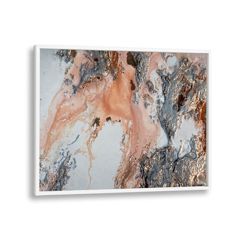 Captivating UNEARTING, ABSTRACT PAINTINGS showcase stunning metallic and pastel hues, perfect for transforming any space.
