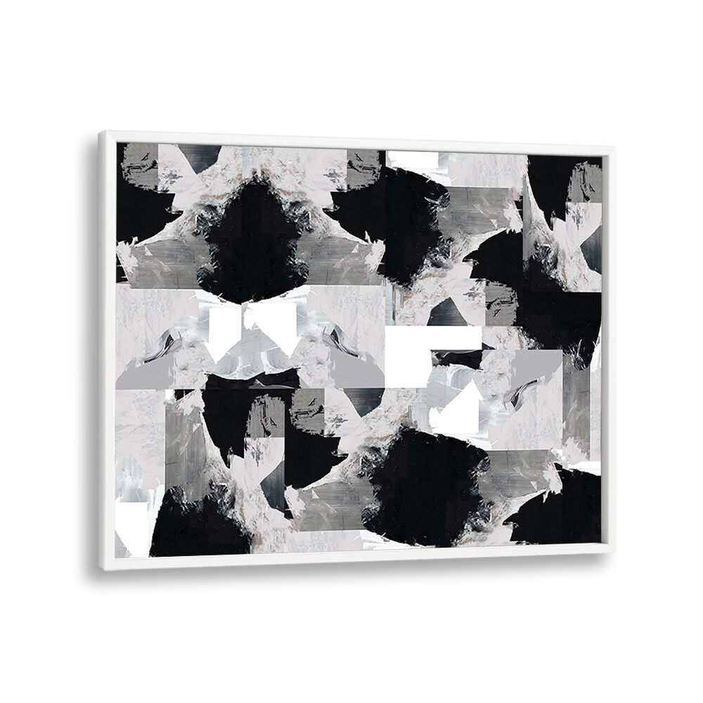 Sophisticated GENTLE NIGHT, ABSTRACT PAINTINGS feature a captivating blend of black and white hues, enhancing any decor.
