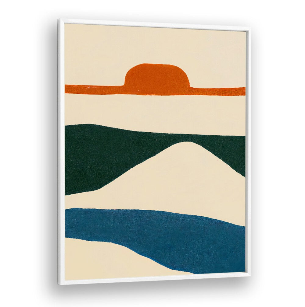 PUESTA DEL SOL, ABSTRACT PAINTINGS with bold earth tones and minimalist shapes, enhancing modern spaces at Fine Art Collective.