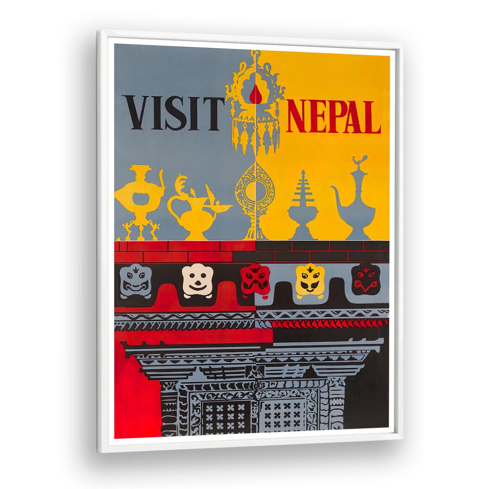 Colorful NEPAL Vintage Travel Posters showcasing iconic symbols, perfect for adding wanderlust to any space.