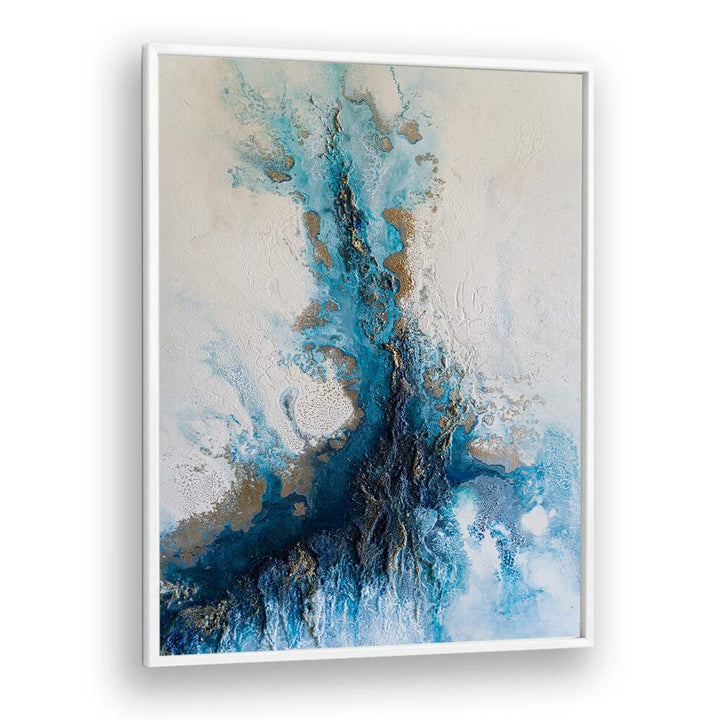 Mesmerizing COASTAL RELEASE, ABSTRACT PAINTINGS showcasing serene blue hues and vibrant textures to transform your space.