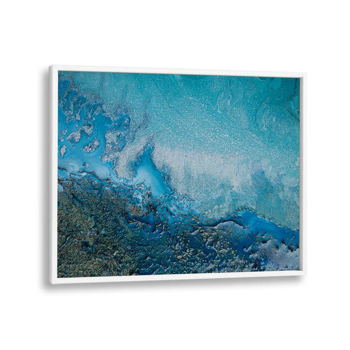 Elevate your decor with SOFT CYAN WATERS, ABSTRACT PAINTINGS, a tranquil and captivating acrylic masterpiece.