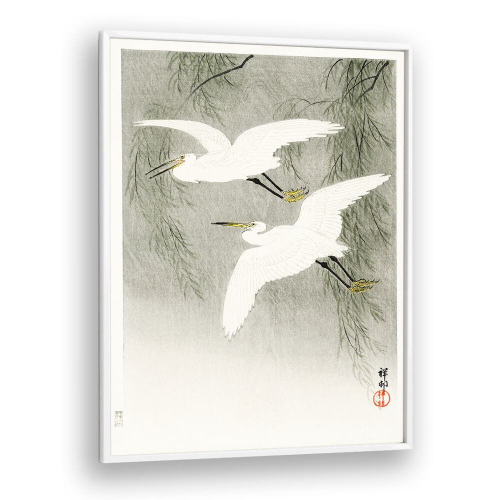 LITTLE EGRETS IN FLIGHT (1925 - 1936)  , JAPANESE PAINTINGS , JAPANESE ART PRINTS