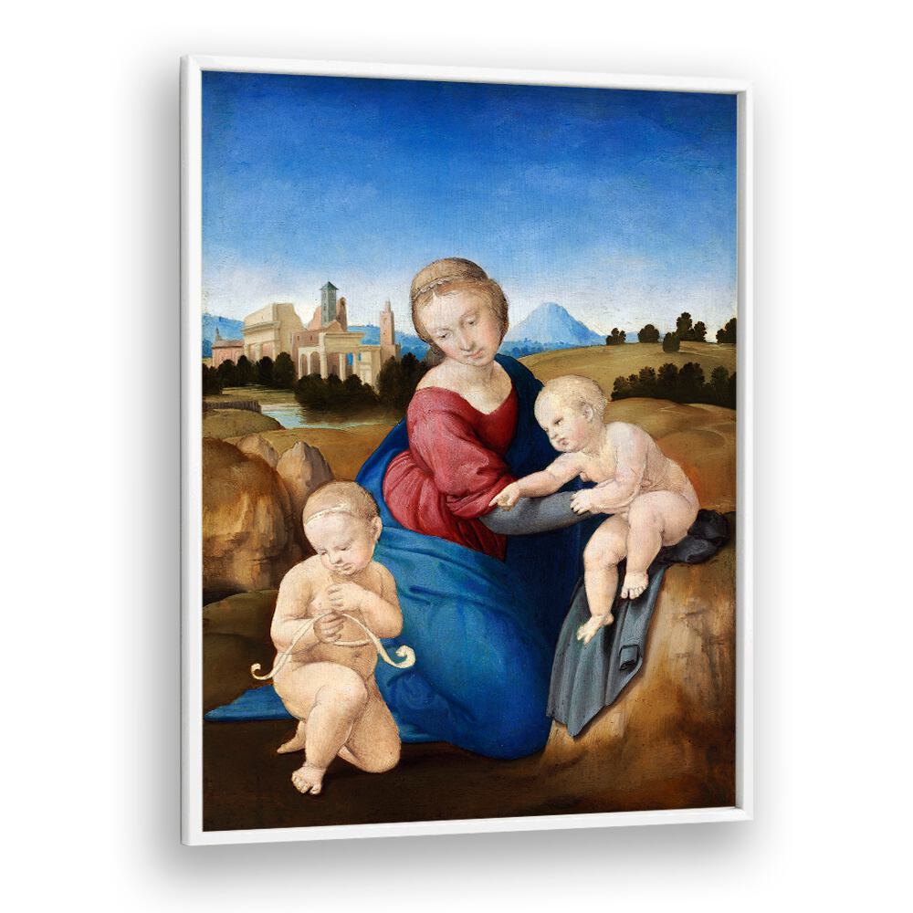 MADONNA AND CHILD WITH THE INFANT SAINT JOHN (1508) BY RAPHAEL RAFFAELLO , VINTAGE PAINTINGS