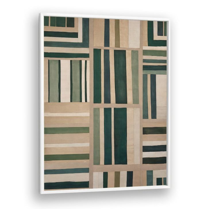 Elegant PAPER CUT NO.8 II, ABSTRACT PAINTINGS featuring captivating green and beige patterns for modern decor.
