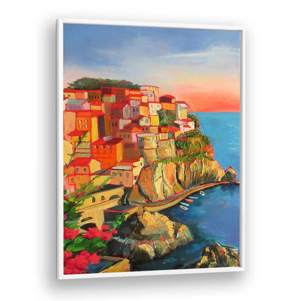 ONE OF FIVE IN CINQUE TERRE , LANDSCAPE PAINTINGS