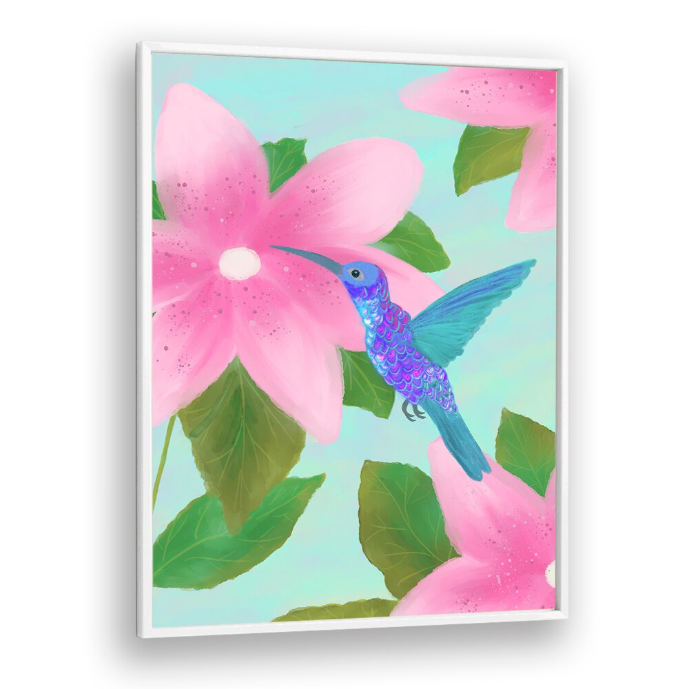 HUMMINGBIRD , FLORAL FLOWER PAINTINGS