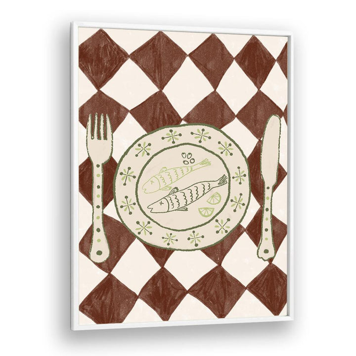 Transform your dining experience with our elegant DINNER, KITCHEN POSTERS featuring a charming fish plate design.