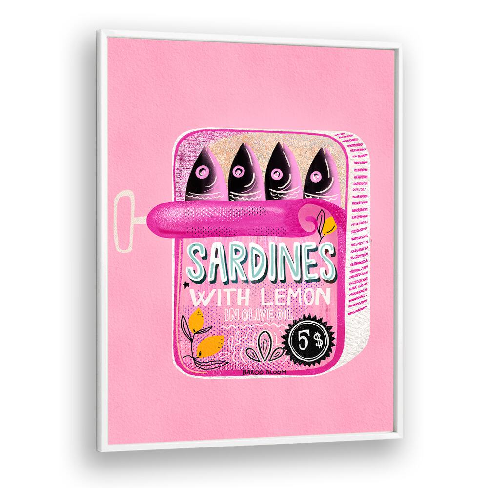 SARDINES TIN CAN PINK BY BAROO BLOOM , WALL ART PRINTS