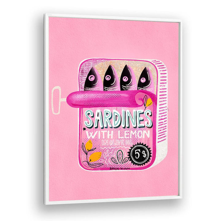 SARDINES TIN CAN PINK BY BAROO BLOOM , WALL ART PRINTS