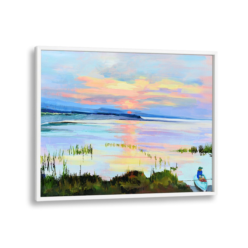 SUNSET ON THE BAY , LANDSCAPE PAINTINGS