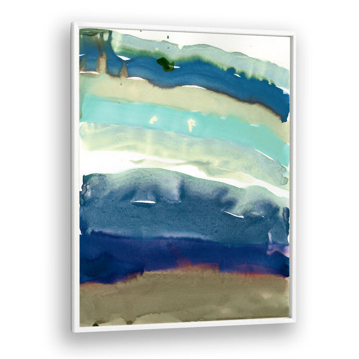 Colorful abstract painting representing THE LAYERS OF THE EARTH, ideal for educational spaces and geology enthusiasts.