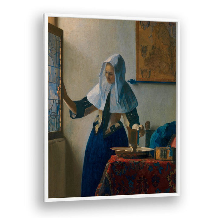 YOUNG WOMAN WITH A WATER PITCHER (CA.1662–1665) BY JOHANNES VERMEER, VINTAGE PAINTINGS