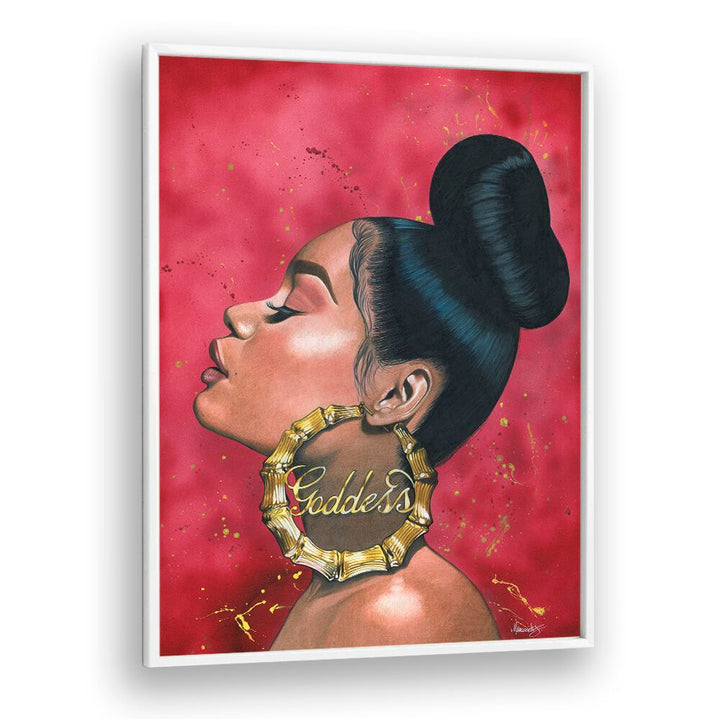 GODDESS, AFRICAN ART PAINTINGS features a striking portrait that embodies elegance and empowerment.
