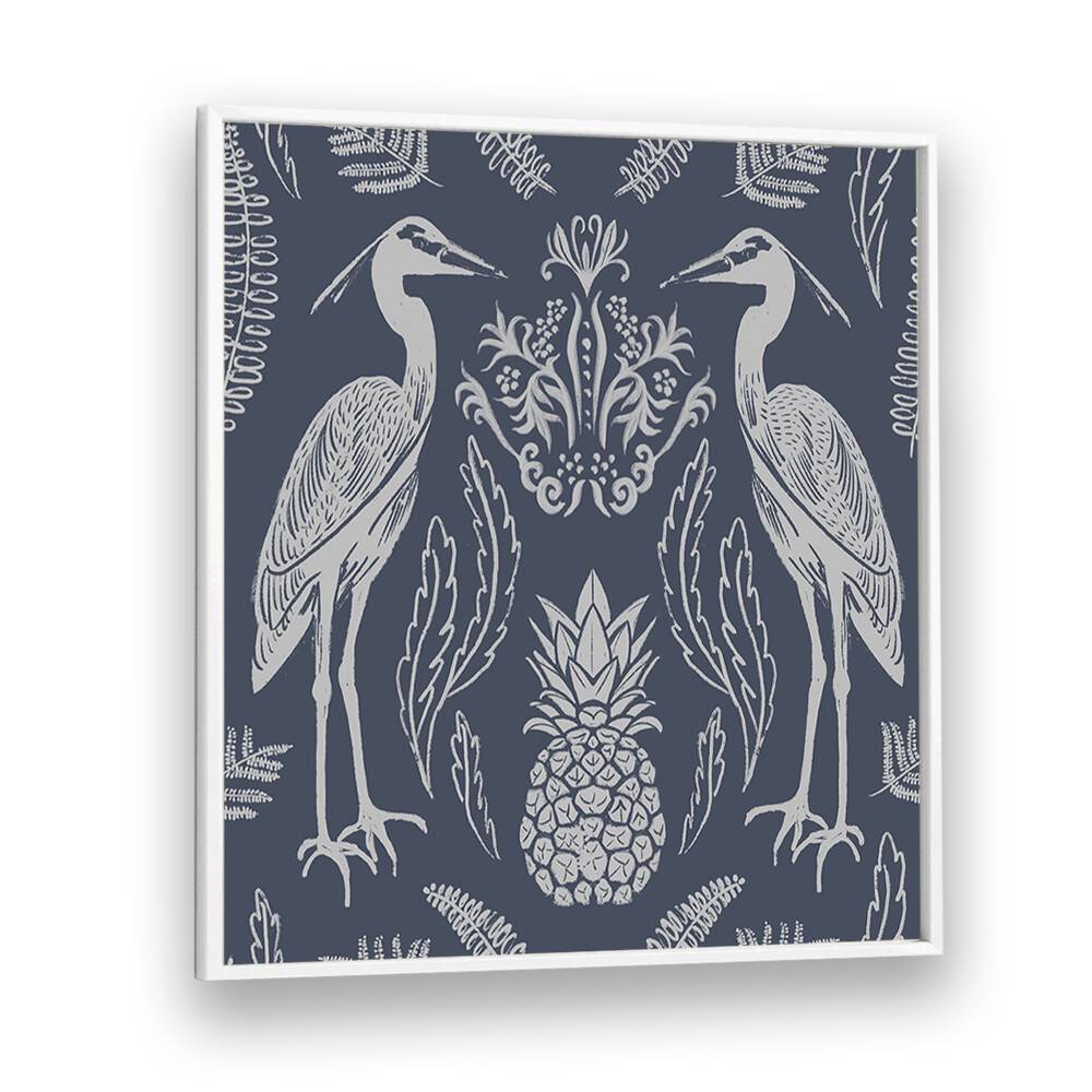Stylish HERON AND FERNS, ANIMAL PAINTINGS featuring elegant herons and ferns, perfect for any decor.