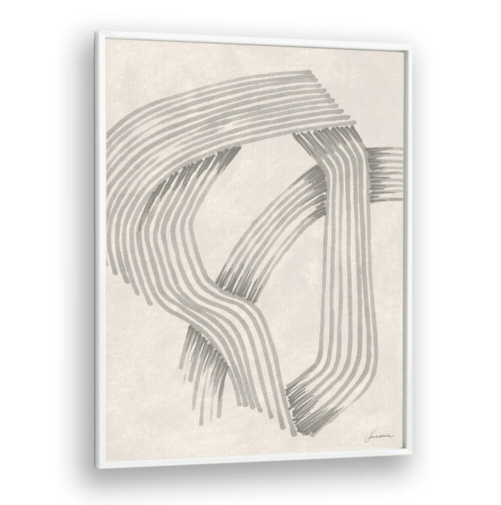 Modern art piece ABSTRACT GREY INTERSECTIONS 01 features intricate grey patterns, enhancing any space with sophistication.