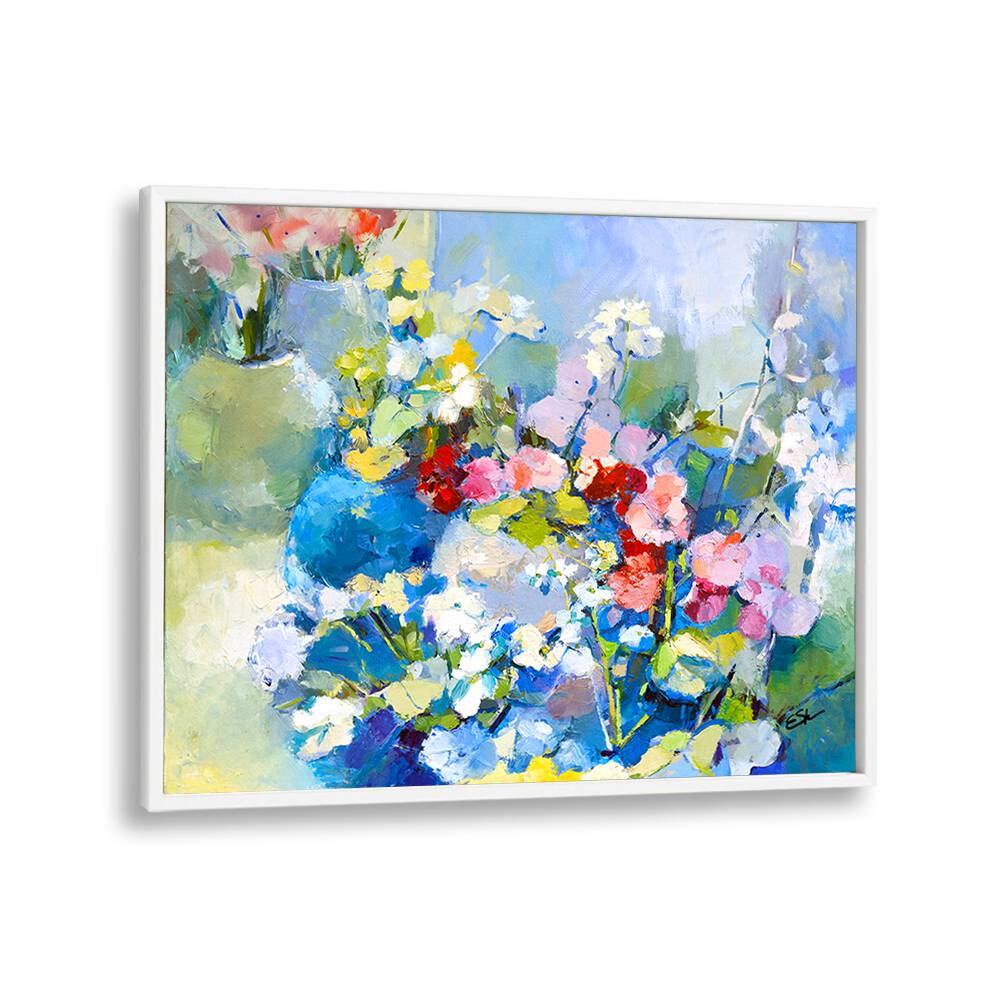 Vibrant WILDFLOWERS, ABSTRACT PAINTINGS capturing spring's essence, perfect for home decor enthusiasts and floral lovers.