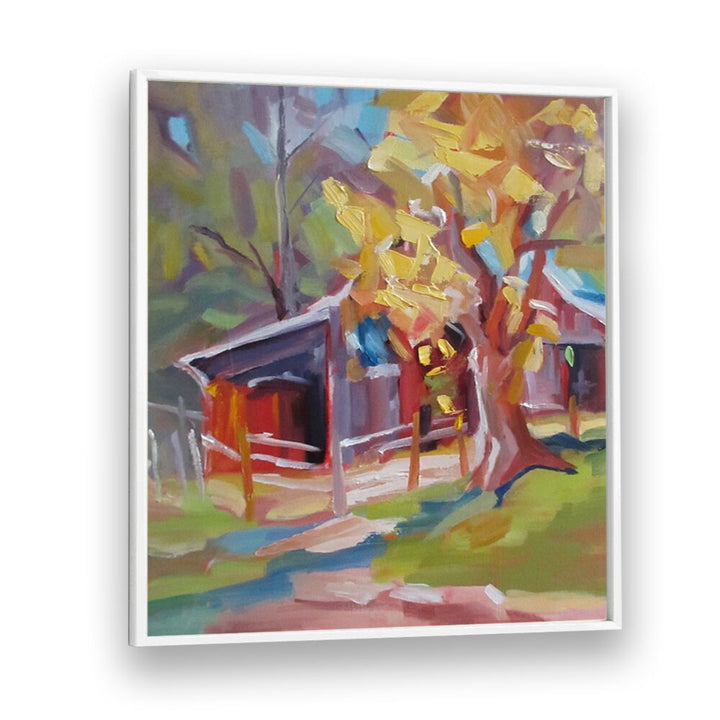OLD BARN , LANDSCAPE PAINTINGS
