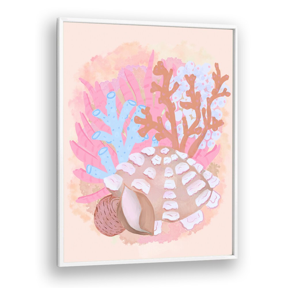 PINK SEASHELLS , BEACH PRINTS , COASTAL WALL ART PRINTS