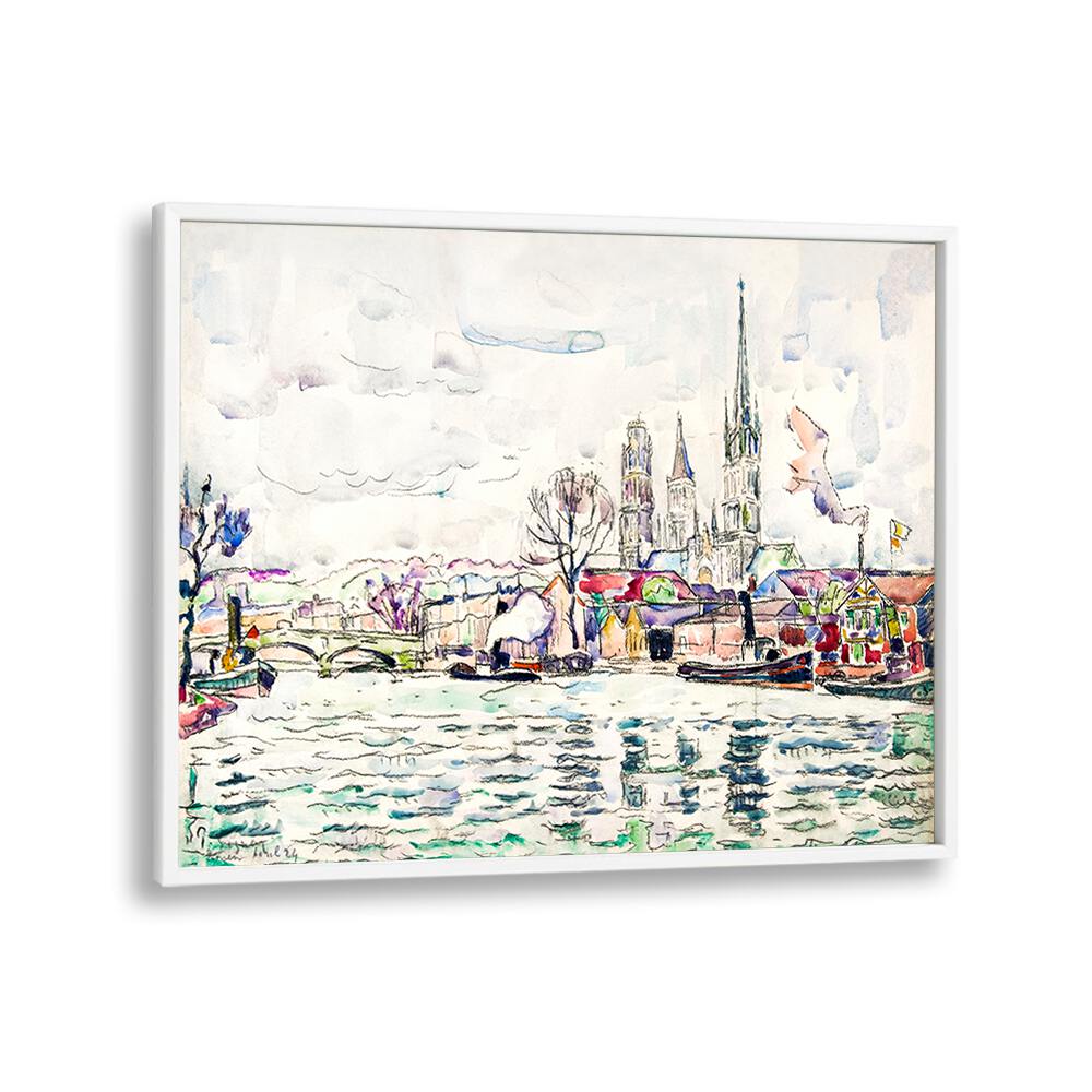 RIVER SCENE ROUEN (1924) , VINTAGE PAINTINGS