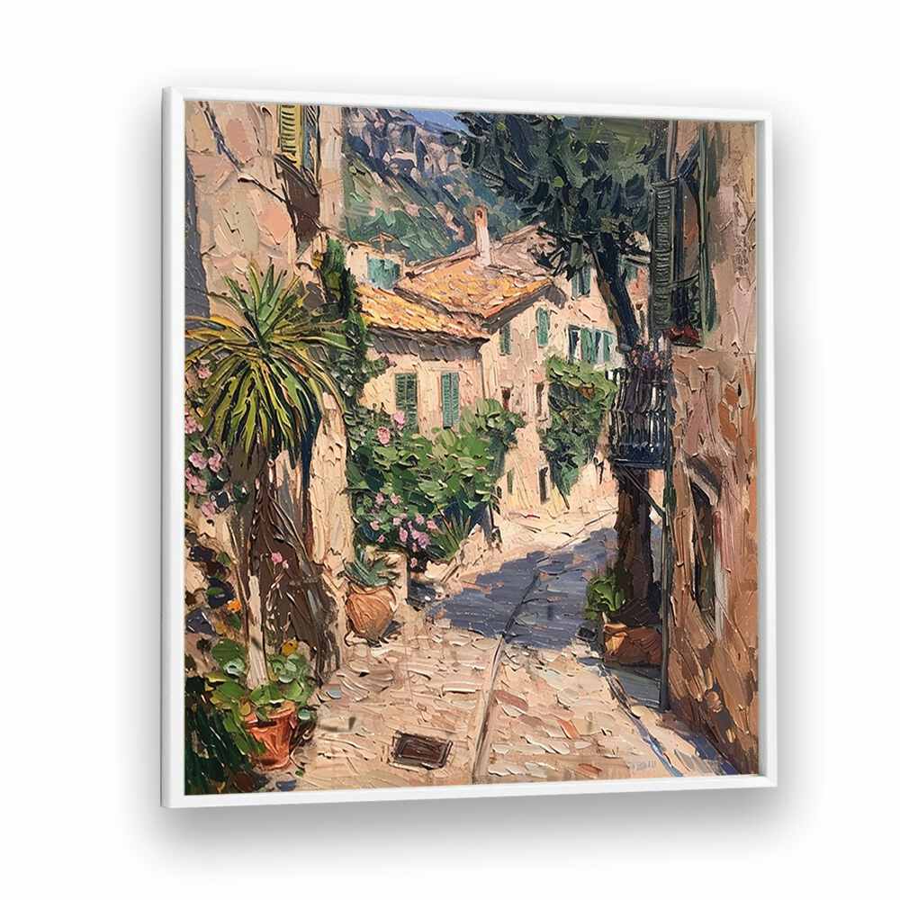 Stylish STREET IN MALLORCA II shoes showcased in a charming Mediterranean street scene, perfect for any occasion.