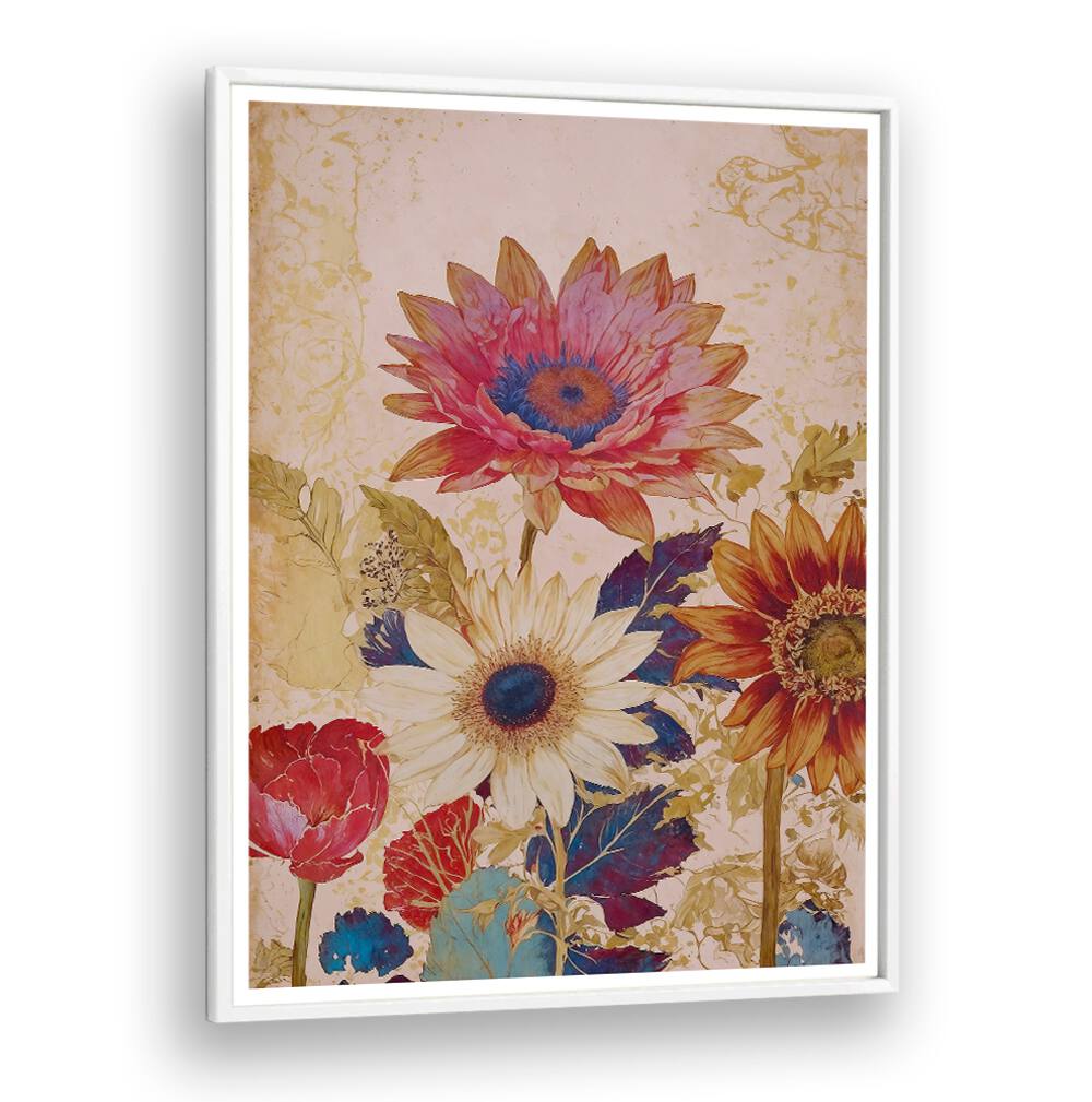 VINTAGE FLOWERS , FLORAL FLOWER PAINTINGS