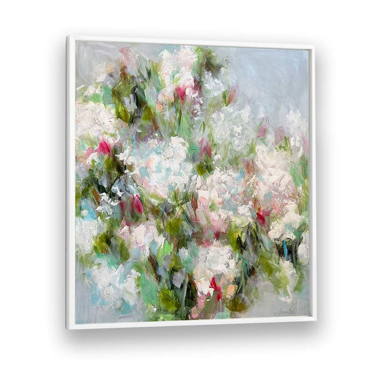 Colorful brushstrokes come alive in this floral flower painting, perfect for brightening any space.
