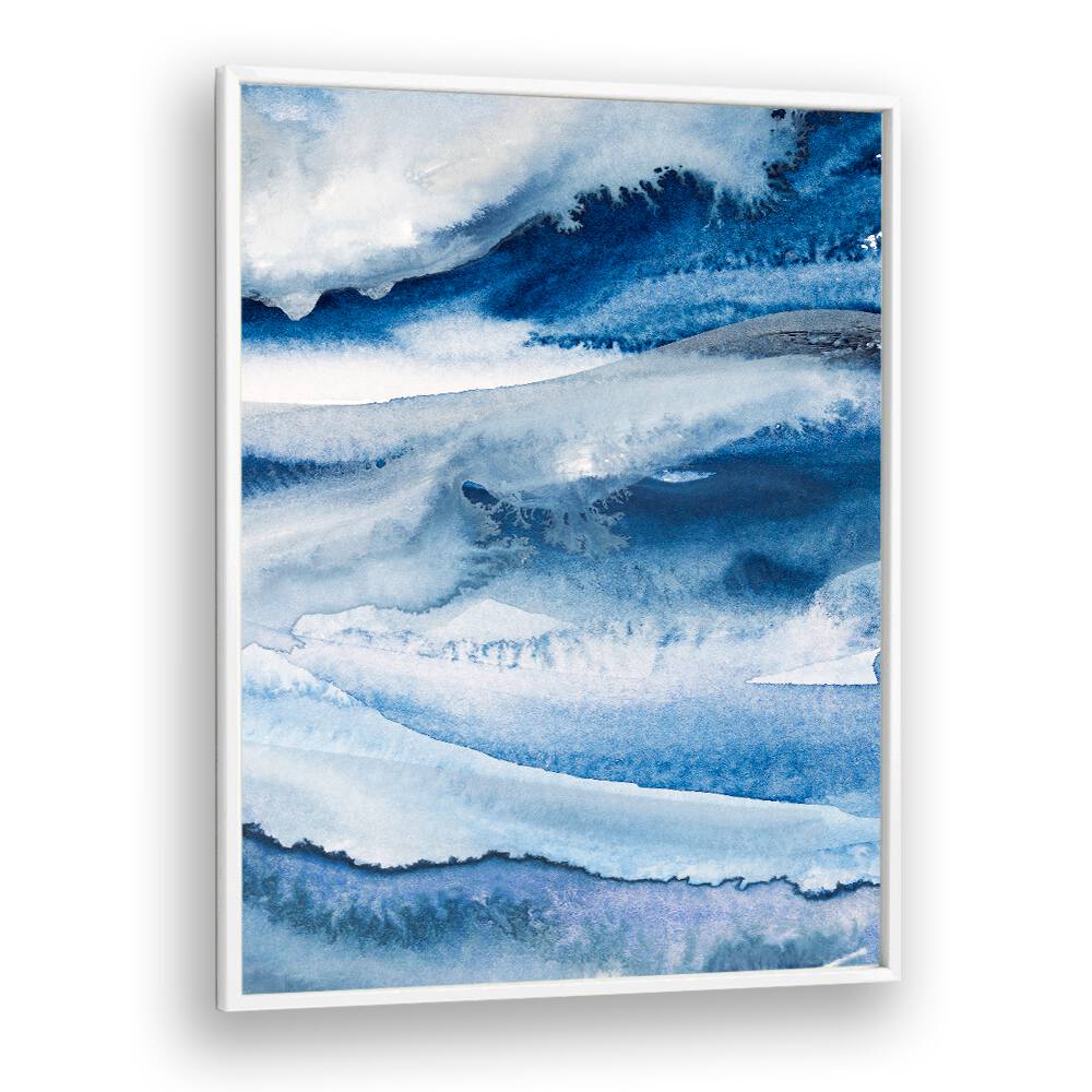 Elegant blue and white waves in NATUREFORCE, ABSTRACT PAINTINGS, perfect for modern home decor.