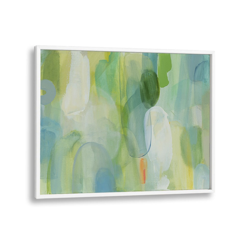 Vibrant GREEN BLUE ABSTRACT painting showcasing dynamic brush strokes, perfect for modern spaces and abstract art lovers.