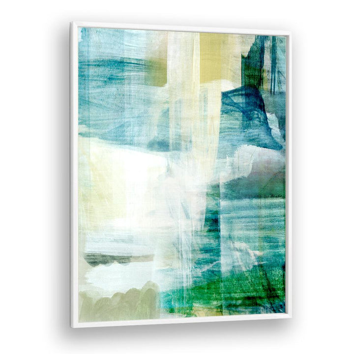 Abstract art piece featuring soothing colors in RAIN COLLAGE I, ABSTRACT PAINTINGS for a tranquil home decor.