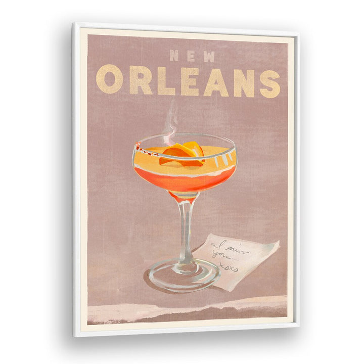 NEW ORLEANS COCKTAIL TRAVEL POSTER BY THE WHISKEY GINGER , BAR POSTERS , BAR ART PRINTS