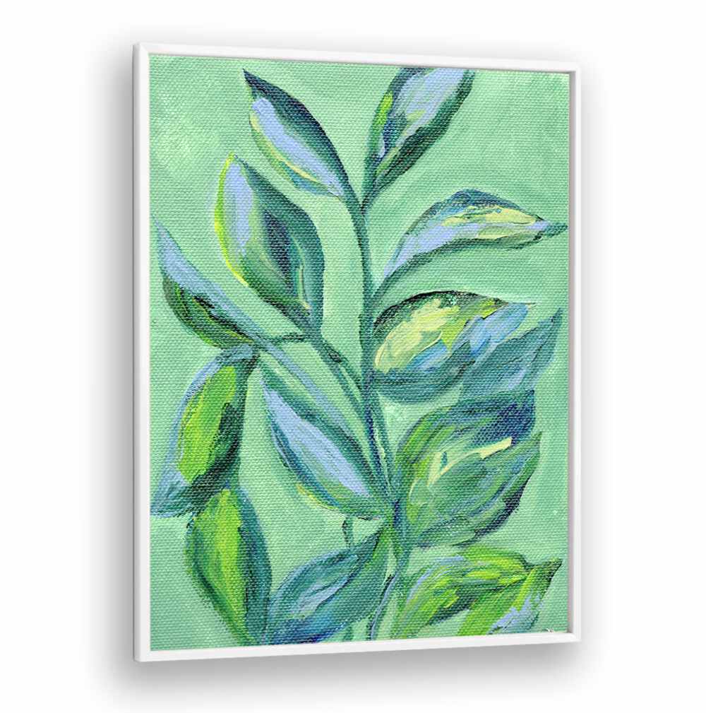 GREEN FOLIAGE , FLORAL FLOWER PAINTINGS