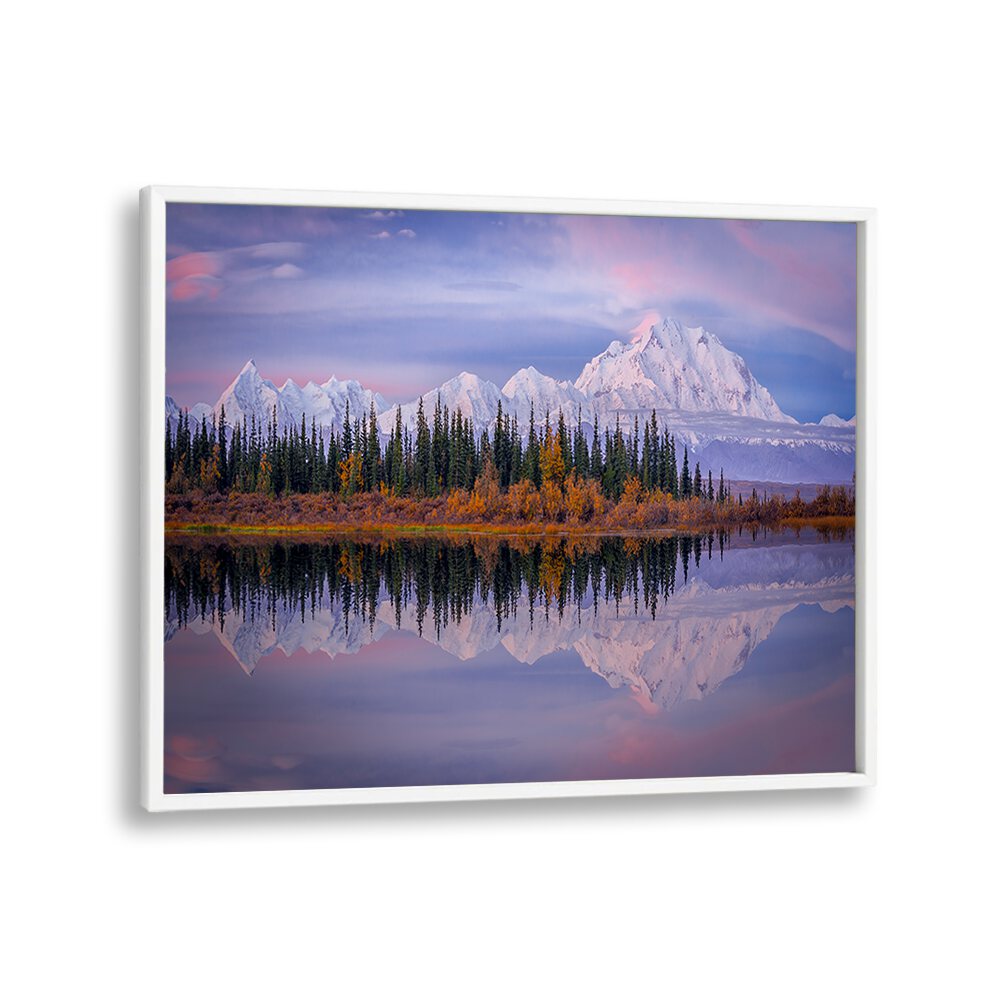 Stunning Denali Reflection, Photography Prints showcasing serene mountains and vibrant landscapes for nature lovers.