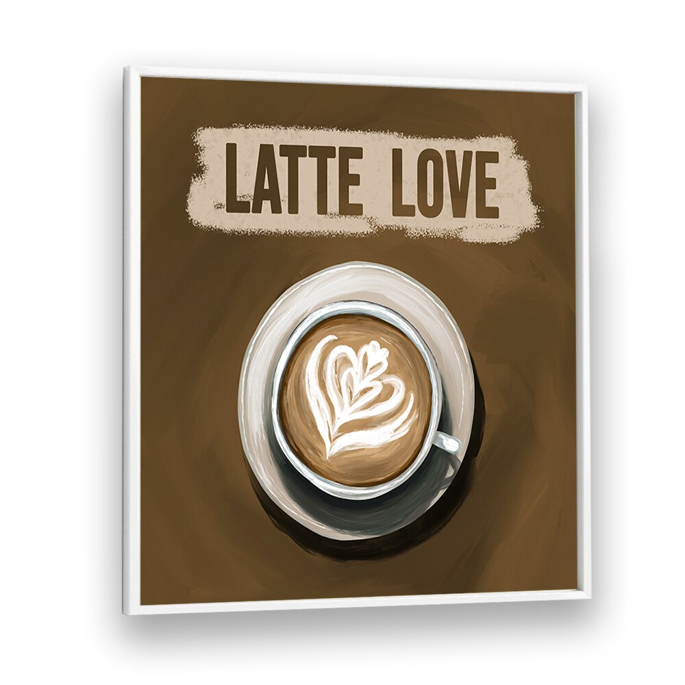Stylish wall art featuring “LATTE LOVE, BAR” with a beautiful latte design, perfect for café décor.