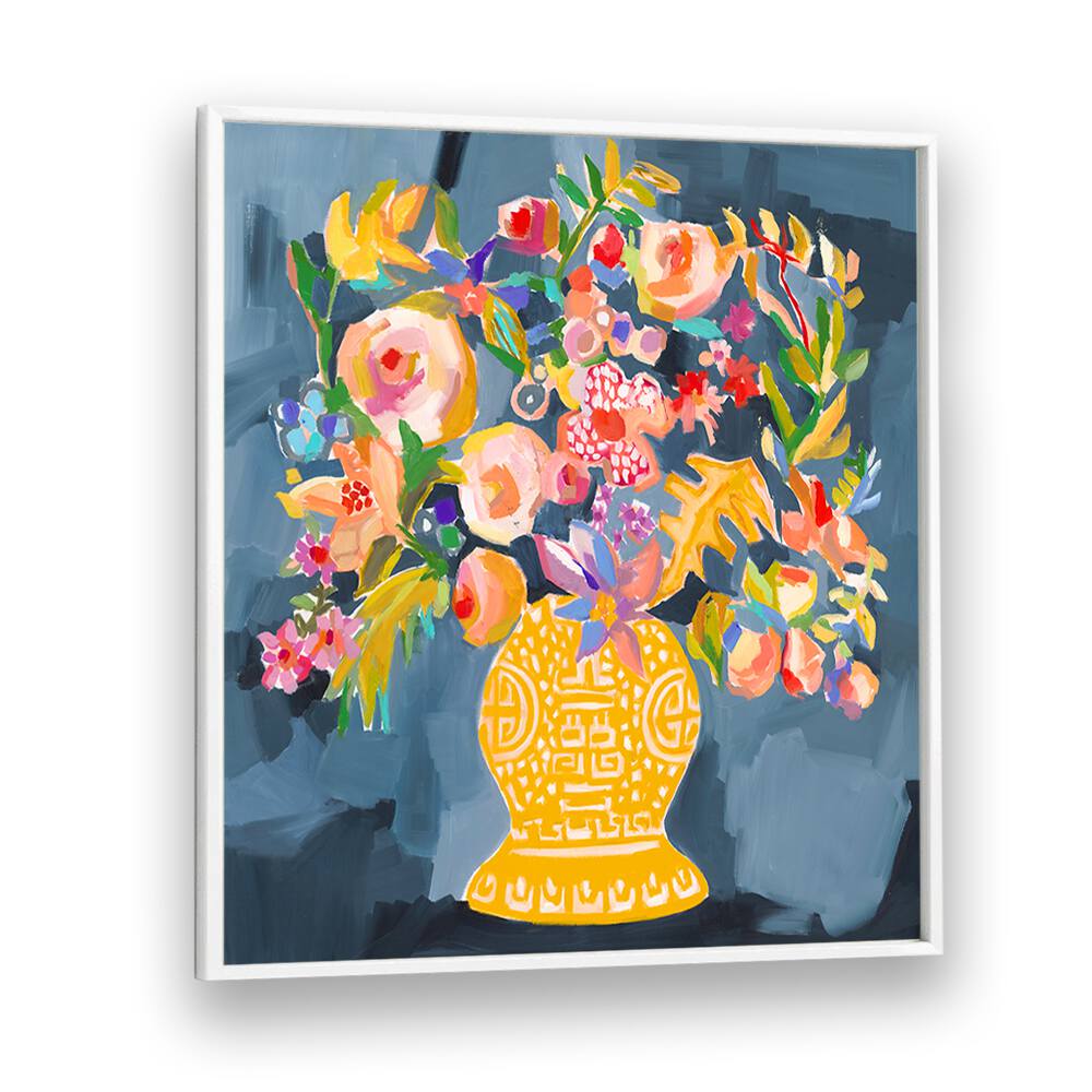 Vibrant IZZIE S BOUQUET, FLORAL FLOWER PAINTINGS featuring colorful blooms in an artistic vase, perfect for any decor.