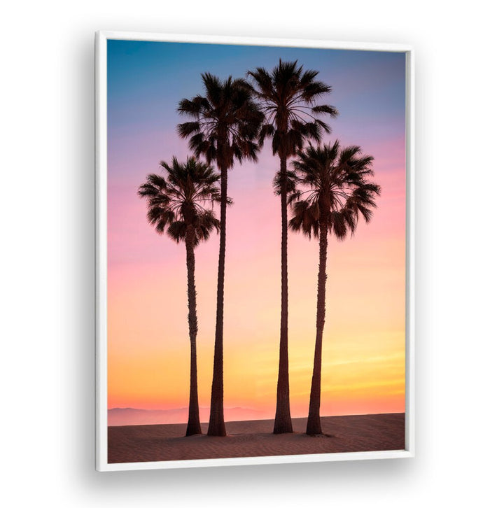 Stunning BEACH SUNSET PALMS, vibrant colors and serene vibes in BEACH PAINTINGS by Philippe Hugonnard for your decor.
