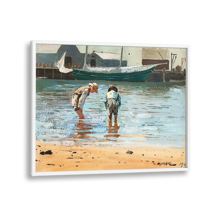 BOYS WADING (1873)  , VINTAGE PAINTINGS