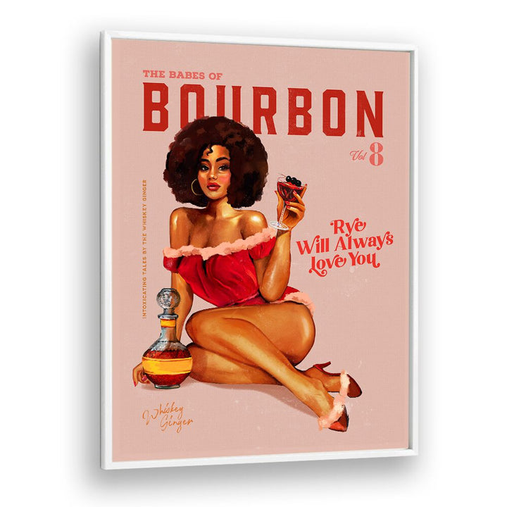 BABES OF BOURBON VINTAGE PINUP GIRL AFRO , BAR POSTERS , BAR ART PRINTS