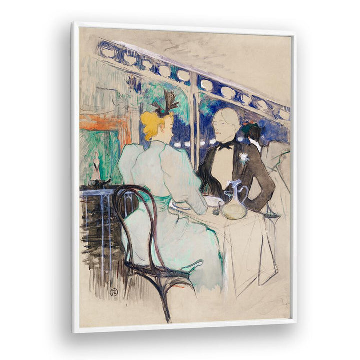 FASHIONABLE PEOPLE AT LES AMBASSADEURS  , VINTAGE PAINTINGS