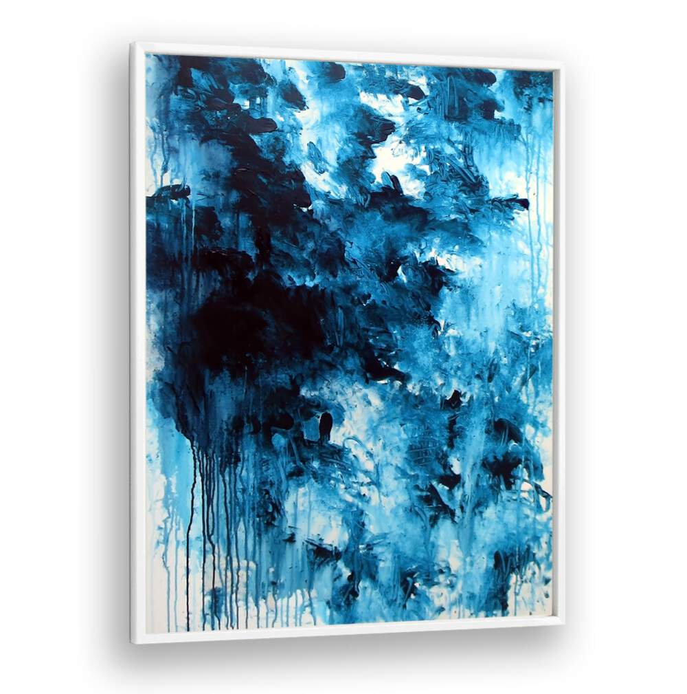 Vibrant blue hues blend beautifully in ABSTRACT DESIGN V, perfect for elevating any space with ABSTRACT PAINTINGS.