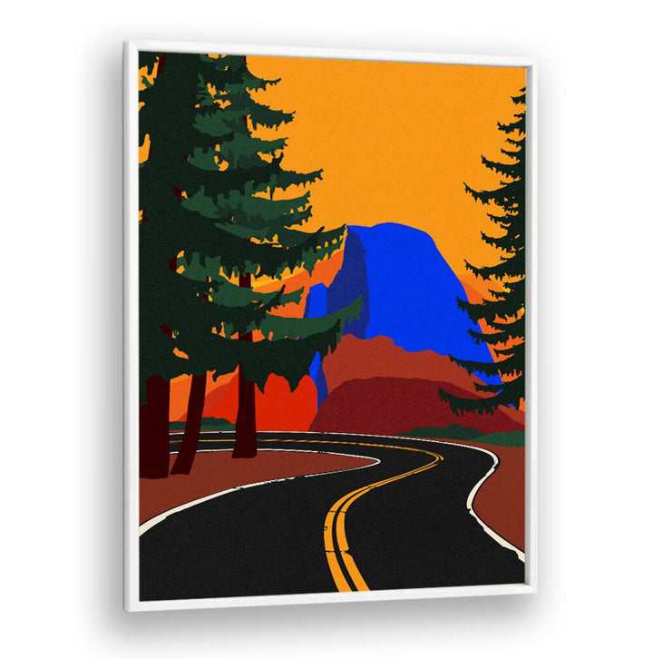 GLACIER ROAD WITH HALF DONE, LANDSCAPE PAINTINGS captures a vibrant road scene amidst majestic nature. Perfect for adventurers!
