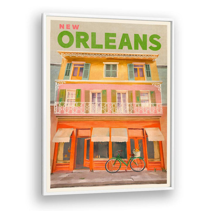 Vibrant vintage NEW ORLEANS LOUISIANA, TRAVEL POSTERS showcasing charming architecture and local culture.
