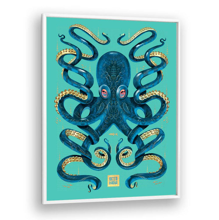 Stunning OCTOPUS BLUE GOLD, BEACH PAINTINGS showcasing elegance and sophistication for a stylish space.
