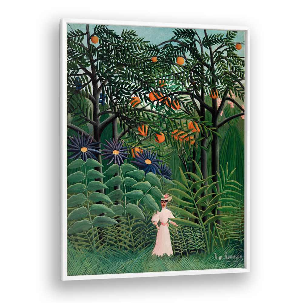 WOMAN WALKING IN AN EXOTIC FOREST (1905) , VINTAGE PAINTINGS