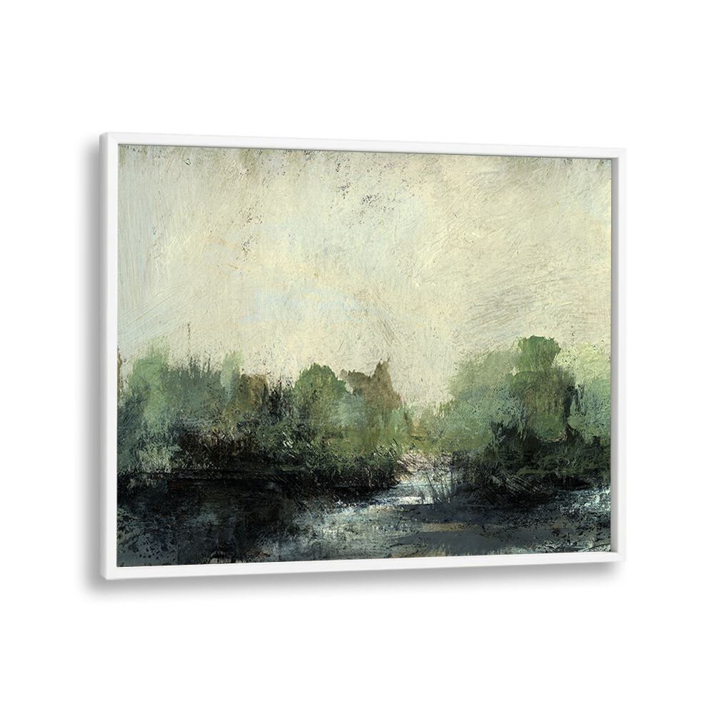 Serene Forest Stream, Abstract Paintings featuring vibrant colors and dynamic brush strokes for artistic decor.