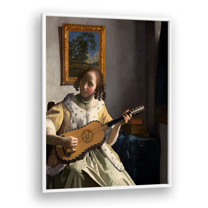 THE GUITAR PLAYER (CA. 1670–1672) BY JOHANNES VERMEER, VINTAGE PAINTINGS