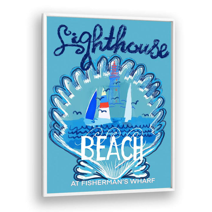 Colorful LIGHTHOUSE II, BEACH PAINTINGS showcasing a vibrant seaside scene, perfect for enhancing coastal decor.